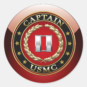 U.S. Marines: Captain (USMC Capt) [3D] Classic Round Sticker
