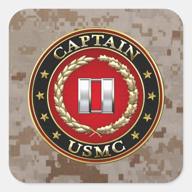 U.S. Marines: Captain (USMC Capt) [3D] Square Sticker (Front)