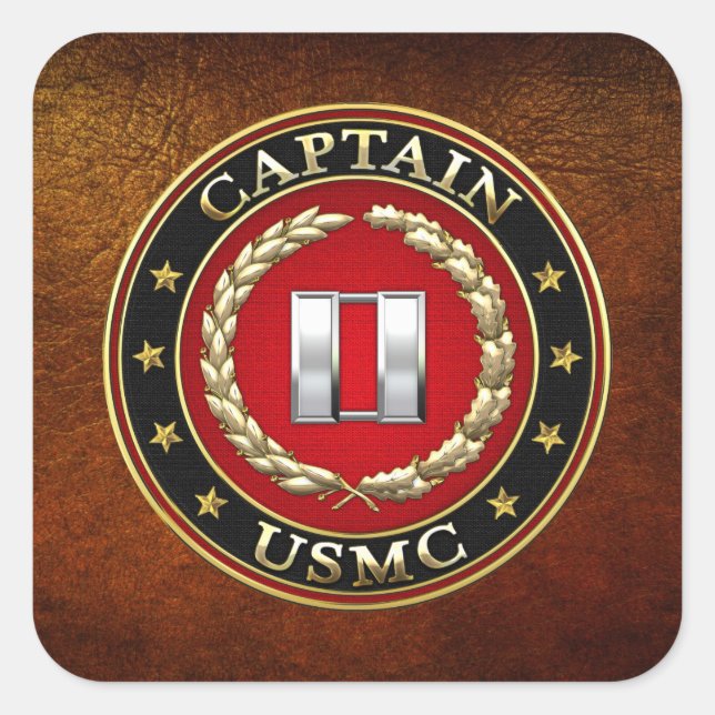 U.S. Marines: Captain (USMC Capt) [3D] Square Sticker (Front)