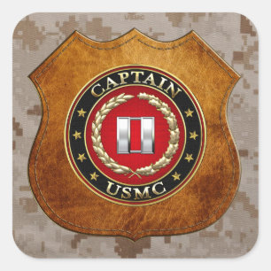 U.S. Marines: Captain (USMC Capt) [3D] Square Sticker