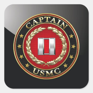 U.S. Marines: Captain (USMC Capt) [3D] Square Sticker