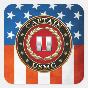 U.S. Marines: Captain (USMC Capt) [3D] Square Sticker