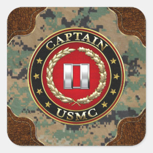 U.S. Marines: Captain (USMC Capt) [3D] Square Sticker