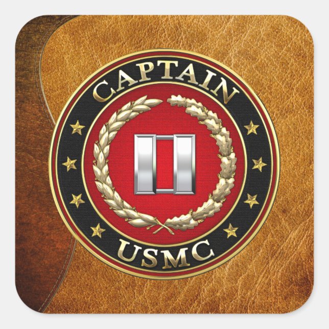 U.S. Marines: Captain (USMC Capt) [3D] Square Sticker (Front)