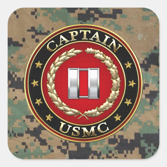 U.S. Marines: Captain (USMC Capt) [3D] Square Sticker (Front)