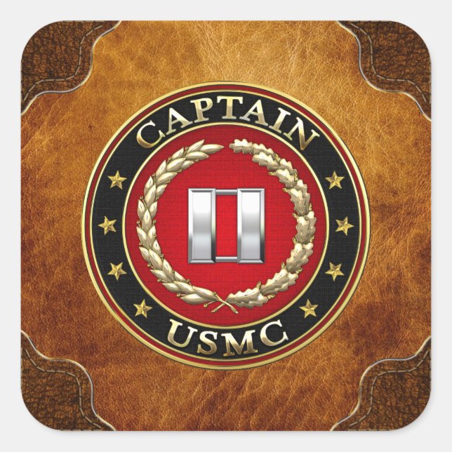 U.S. Marines: Captain (USMC Capt) [3D] Square Sticker (Front)