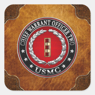 U.S. Marines: Chief Warrant Two (USMC CWO-2) [3D] Square Sticker