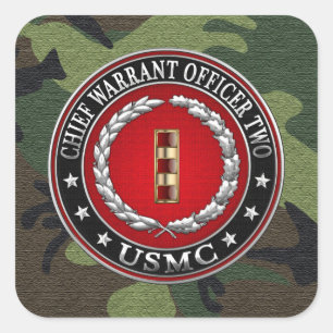 U.S. Marines: Chief Warrant Two (USMC CWO-2) [3D] Square Sticker