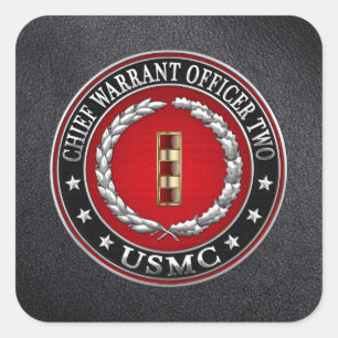 U.S. Marines: Chief Warrant Two (USMC CWO-2) [3D] Square Sticker