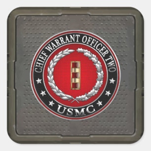 U.S. Marines: Chief Warrant Two (USMC CWO-2) [3D] Square Sticker