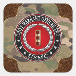 U.S. Marines: Chief Warrant Two (USMC CWO-2) [3D] Square Sticker
