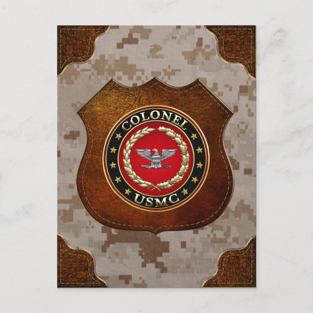 U.S. Marines: Colonel (USMC Col) [3D] Postcard (Front)