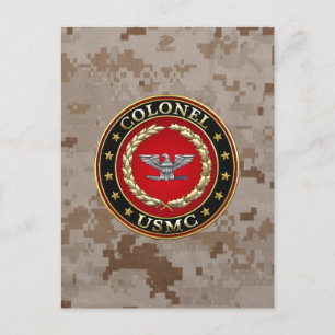 U.S. Marines: Colonel (USMC Col) [3D] Postcard
