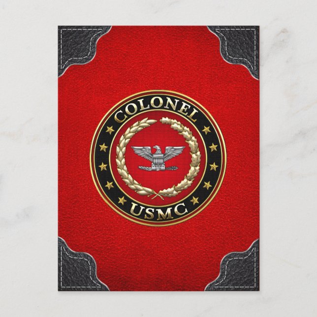 U.S. Marines: Colonel (USMC Col) [3D] Postcard (Front)