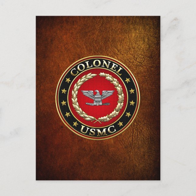 U.S. Marines: Colonel (USMC Col) [3D] Postcard (Front)