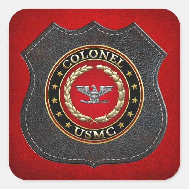 U.S. Marines: Colonel (USMC Col) [3D] Square Sticker (Front)