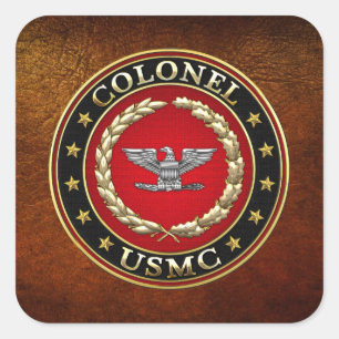 U.S. Marines: Colonel (USMC Col) [3D] Square Sticker