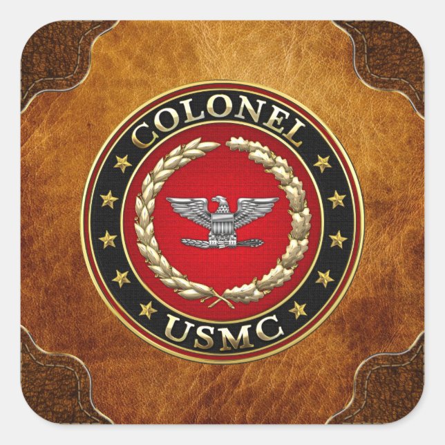 U.S. Marines: Colonel (USMC Col) [3D] Square Sticker (Front)