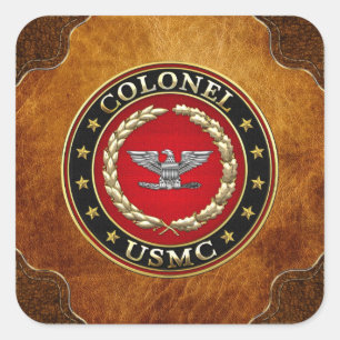 U.S. Marines: Colonel (USMC Col) [3D] Square Sticker