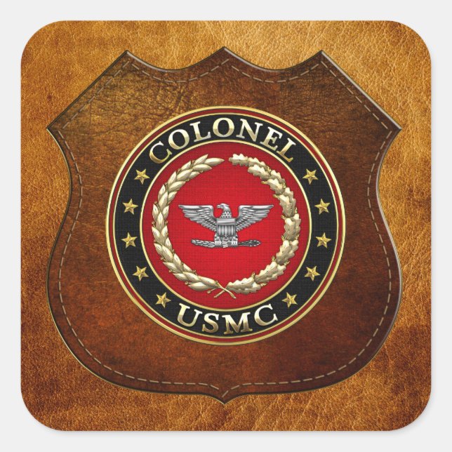 U.S. Marines: Colonel (USMC Col) [3D] Square Sticker (Front)
