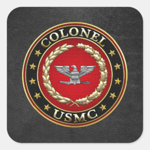 U.S. Marines: Colonel (USMC Col) [3D] Square Sticker