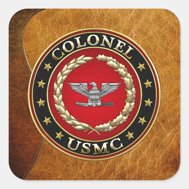 U.S. Marines: Colonel (USMC Col) [3D] Square Sticker (Front)