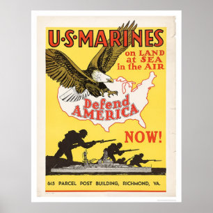 U.S. Marines Defend America Poster