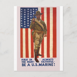 U.S. MARINES First In The Fight Always Faithful Postcard