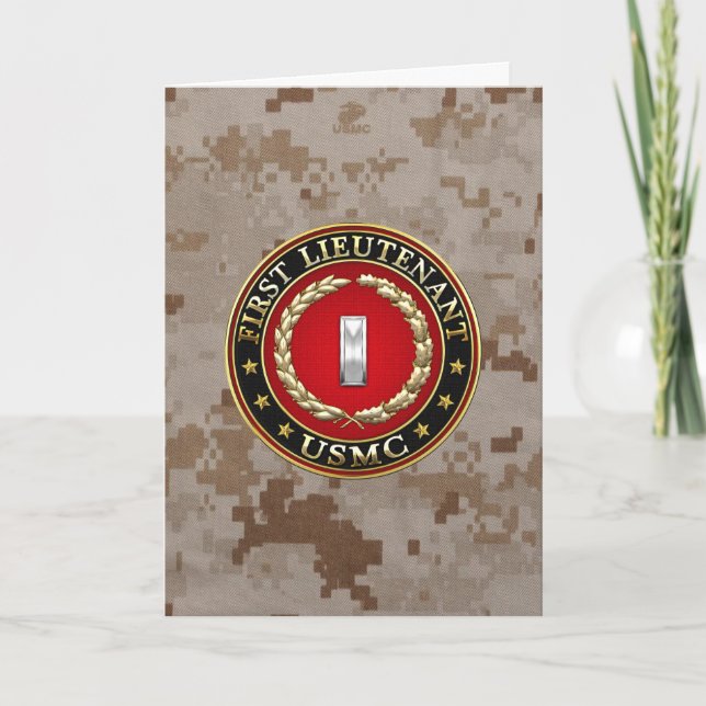 U.S. Marines: First Lieutenant (USMC 1stLt) [3D] Card (Front)
