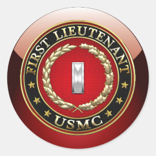 U.S. Marines: First Lieutenant (USMC 1stLt) [3D] Classic Round Sticker