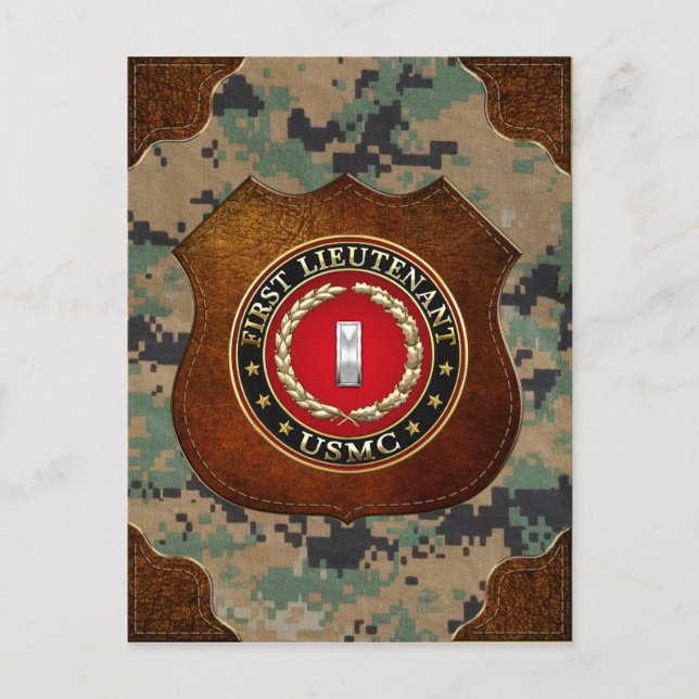 U.S. Marines: First Lieutenant (USMC 1stLt) [3D] Postcard (Front)