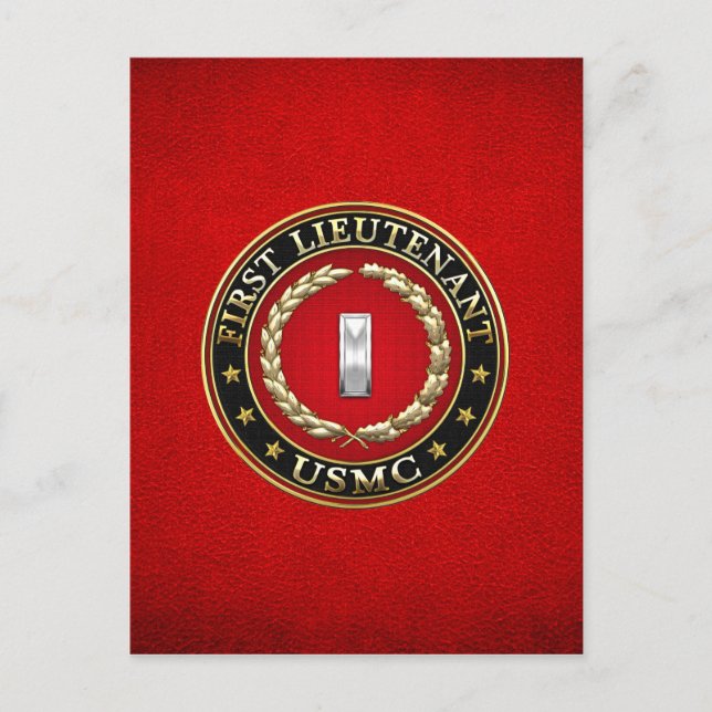 U.S. Marines: First Lieutenant (USMC 1stLt) [3D] Postcard (Front)