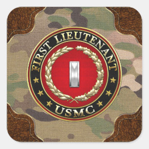 U.S. Marines: First Lieutenant (USMC 1stLt) [3D] Square Sticker