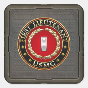 U.S. Marines: First Lieutenant (USMC 1stLt) [3D] Square Sticker