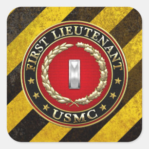 U.S. Marines: First Lieutenant (USMC 1stLt) [3D] Square Sticker
