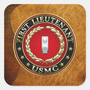 U.S. Marines: First Lieutenant (USMC 1stLt) [3D] Square Sticker