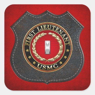 U.S. Marines: First Lieutenant (USMC 1stLt) [3D] Square Sticker