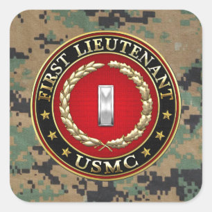 U.S. Marines: First Lieutenant (USMC 1stLt) [3D] Square Sticker