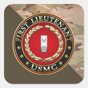 U.S. Marines: First Lieutenant (USMC 1stLt) [3D] Square Sticker