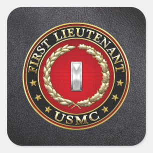 U.S. Marines: First Lieutenant (USMC 1stLt) [3D] Square Sticker