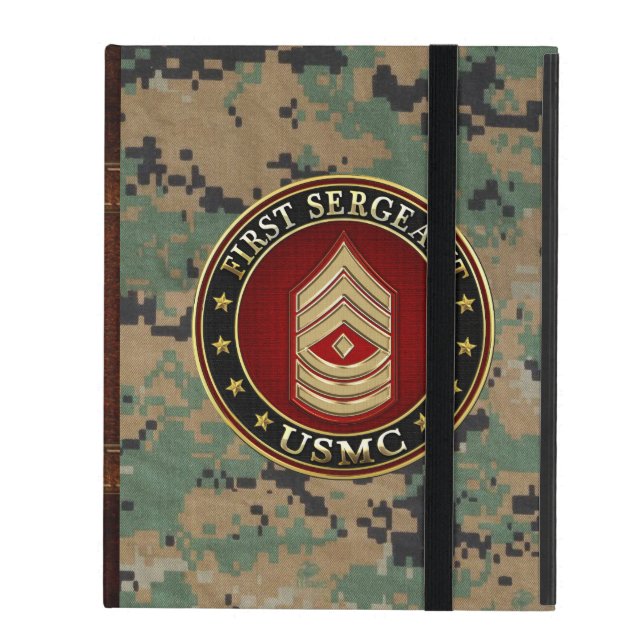 U.S. Marines: First Sergeant (USMC 1stSgt) [3D] iPad Case (Front Closed)