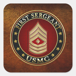 U.S. Marines: First Sergeant (USMC 1stSgt) [3D] Square Sticker