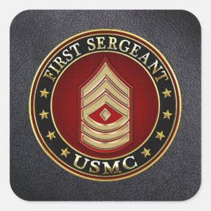 U.S. Marines: First Sergeant (USMC 1stSgt) [3D] Square Sticker