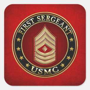 U.S. Marines: First Sergeant (USMC 1stSgt) [3D] Square Sticker