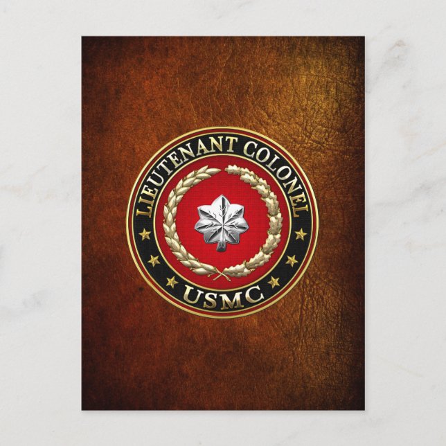 U.S. Marines: Lieutenant Colonel (USMC LtCol) [3D] Postcard (Front)