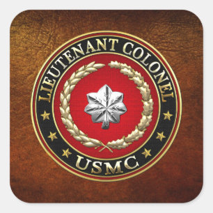 U.S. Marines: Lieutenant Colonel (USMC LtCol) [3D] Square Sticker
