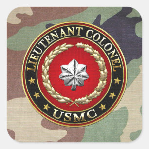 U.S. Marines: Lieutenant Colonel (USMC LtCol) [3D] Square Sticker
