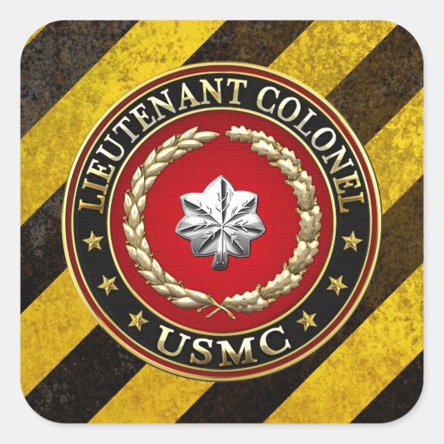 U.S. Marines: Lieutenant Colonel (USMC LtCol) [3D] Square Sticker (Front)