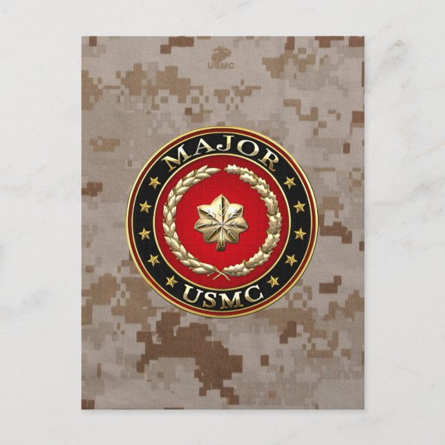 U.S. Marines: Major (USMC Maj) [3D] Postcard (Front)