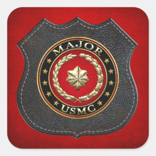 U.S. Marines: Major (USMC Maj) [3D] Square Sticker